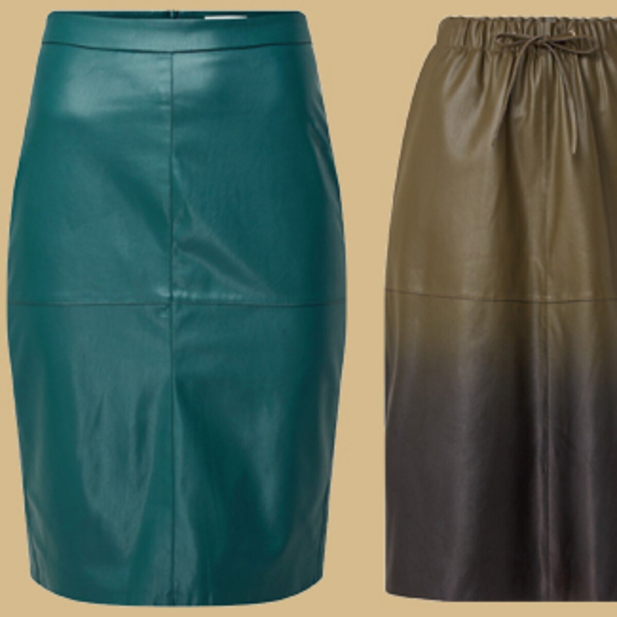 Leren sales rok groen