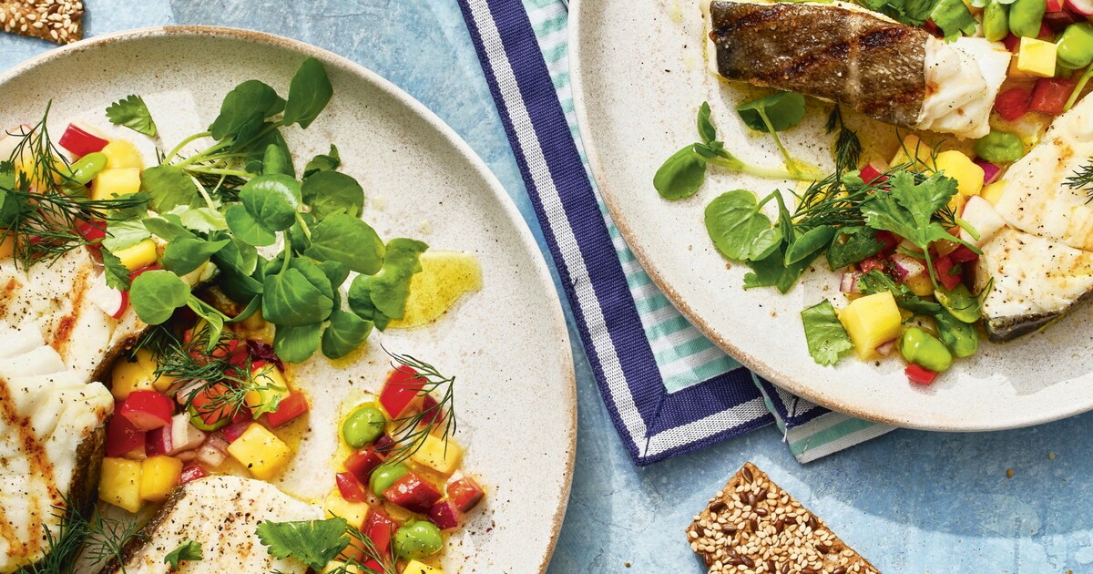 Libelle lijnt lekker: gegrilde kabeljauw met chili-mangosalsa | Libelle