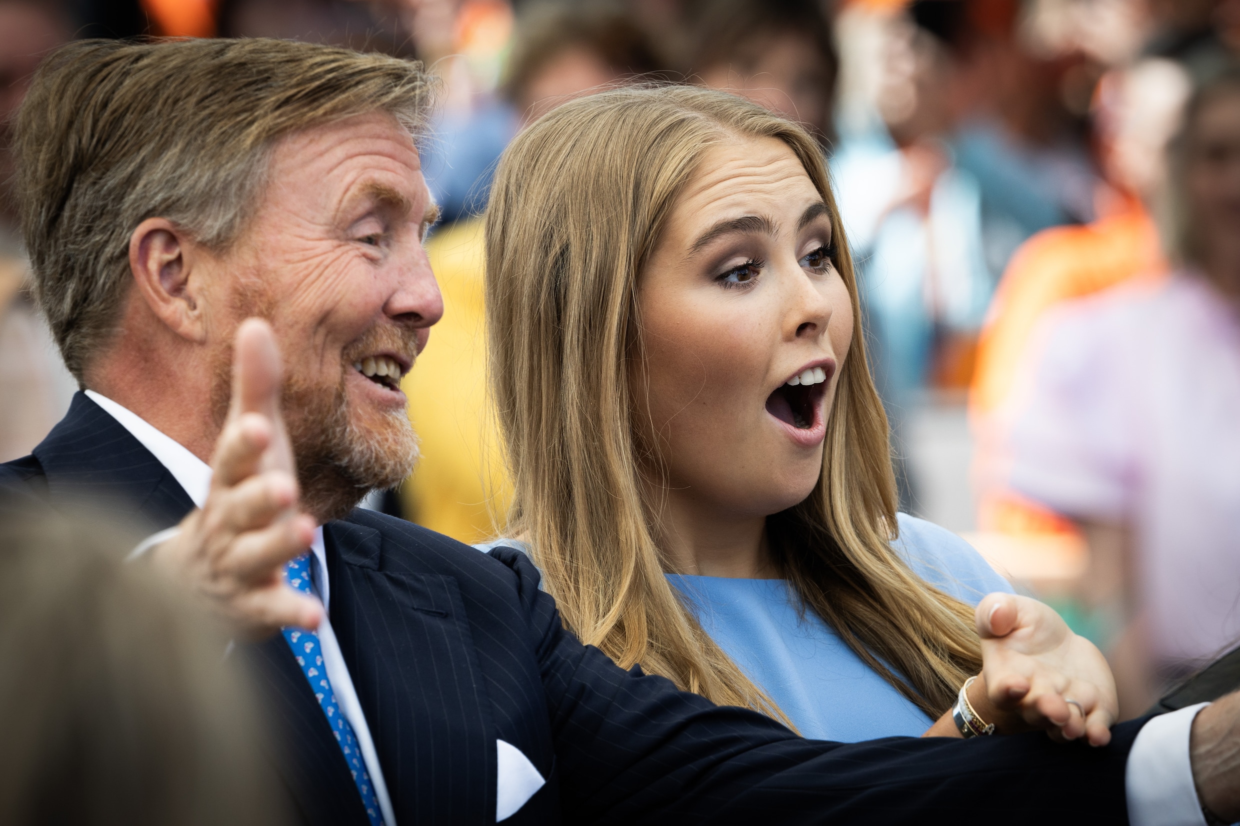 Willem-Alexander en Amalia tijdens Koningsdag